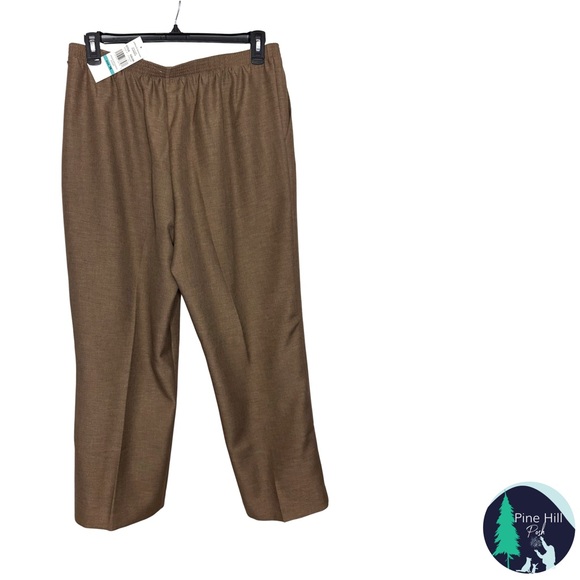 NEW Alfred Dunner Classics Pants Size 16 Proportioned Short Taupe Straight Leg - Picture 2 of 8